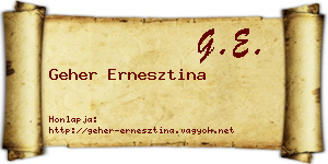 Geher Ernesztina névjegykártya